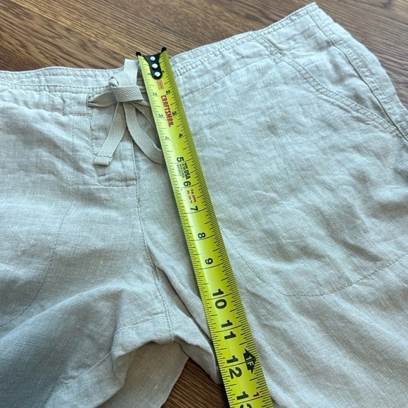 L. L. Bean 100% Linen Tan Capris Size 12 Petite - Picture 11 of 11